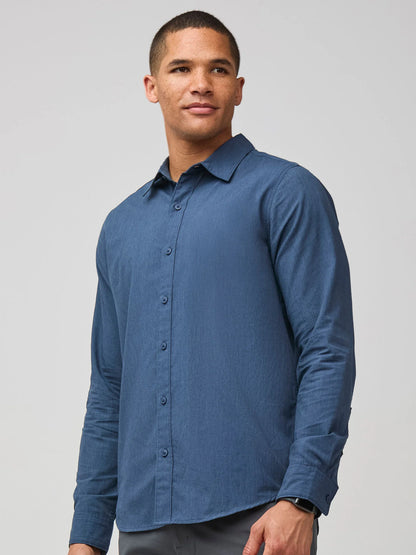 Navy Long Sleeve Button Up