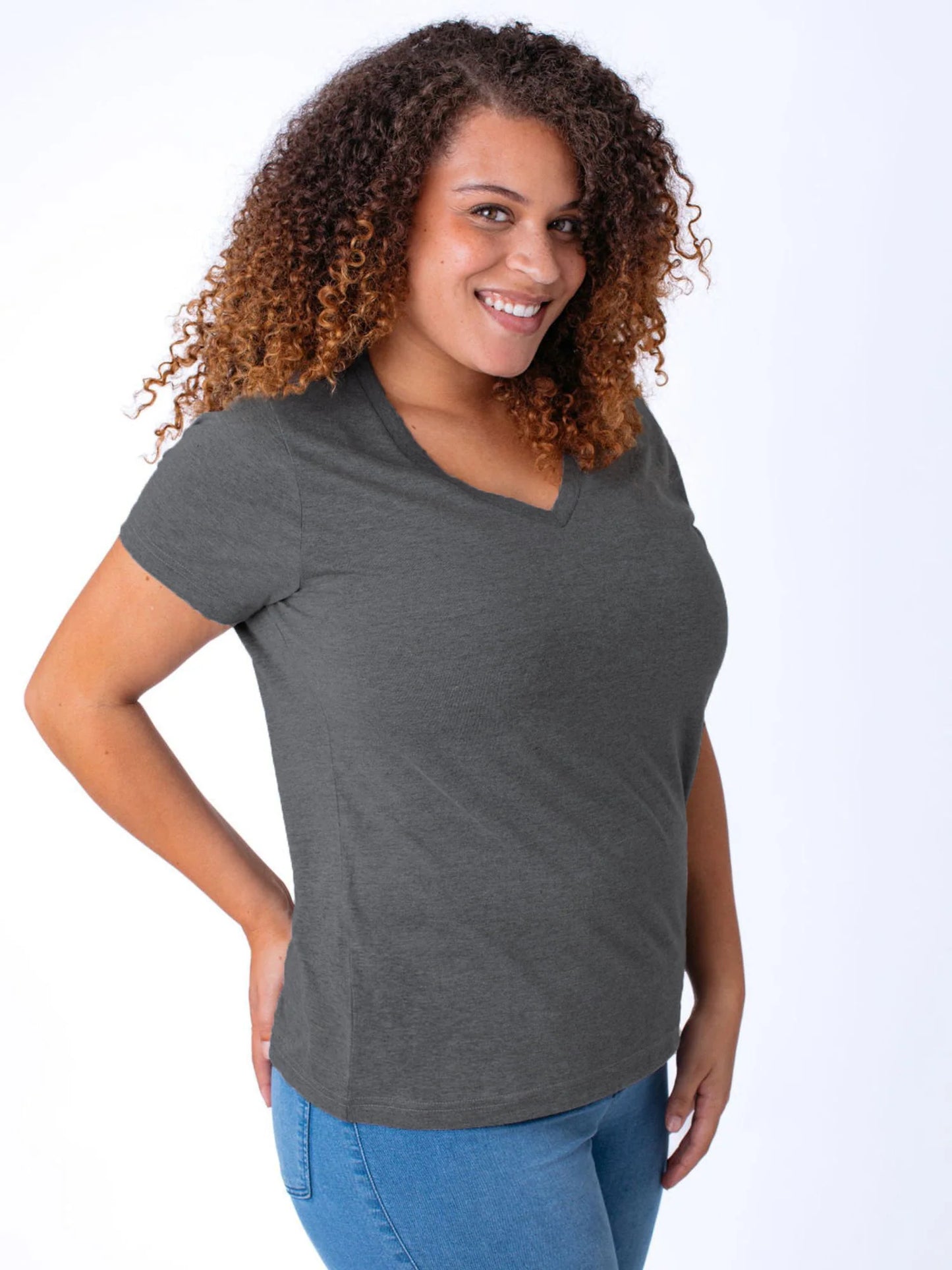 Carbon Grey Everyday V-Neck Tee