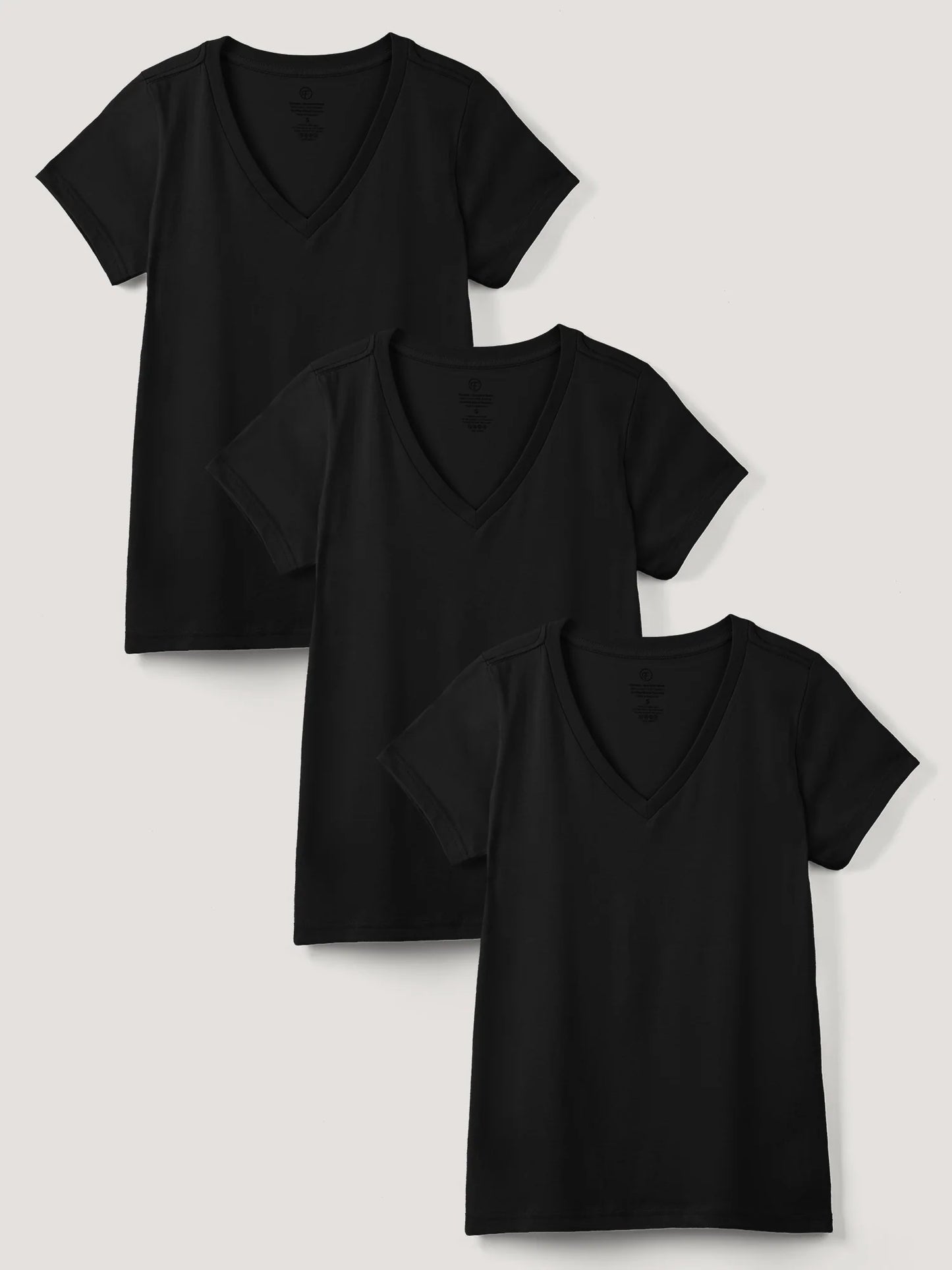 Women's V-Neck All Black 3-Pack