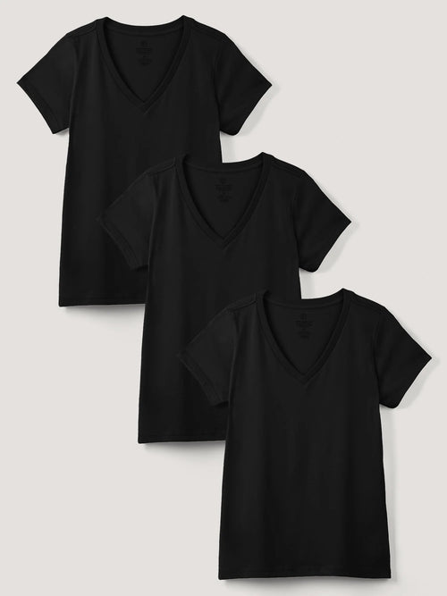 Women's V-Neck All Black 3-Pack