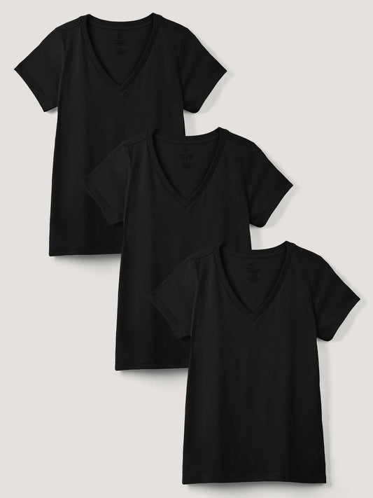 Women's V-Neck All Black 3-Pack
