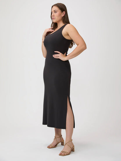 Black Ribbed Tank Dress