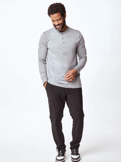 Heather Grey Long Sleeve Henley