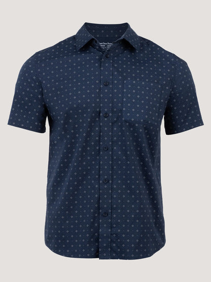 Navy Print All Day Short Sleeve Shirt