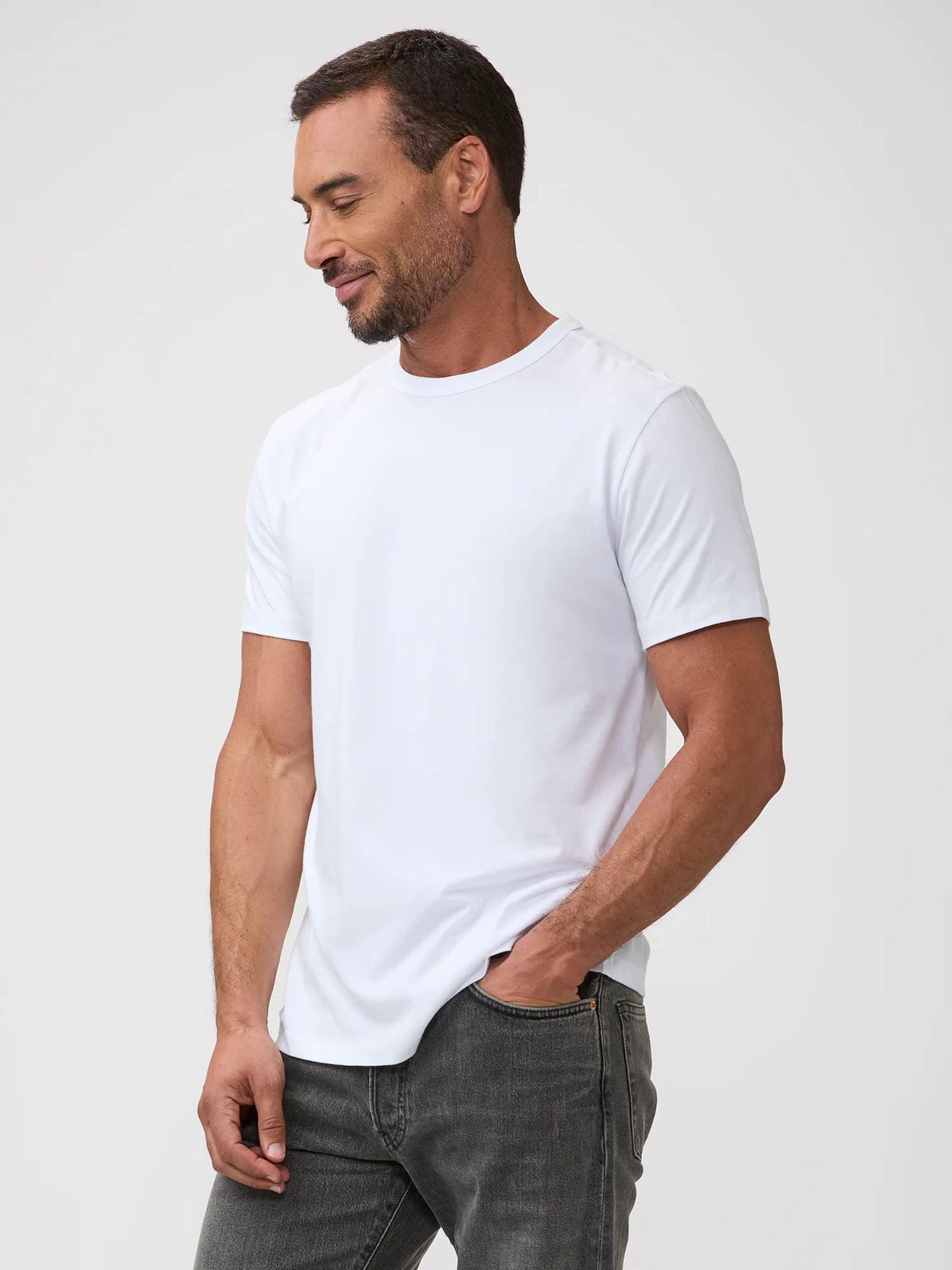 Heritage White Cotton Crew