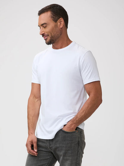 Heritage White Cotton Crew