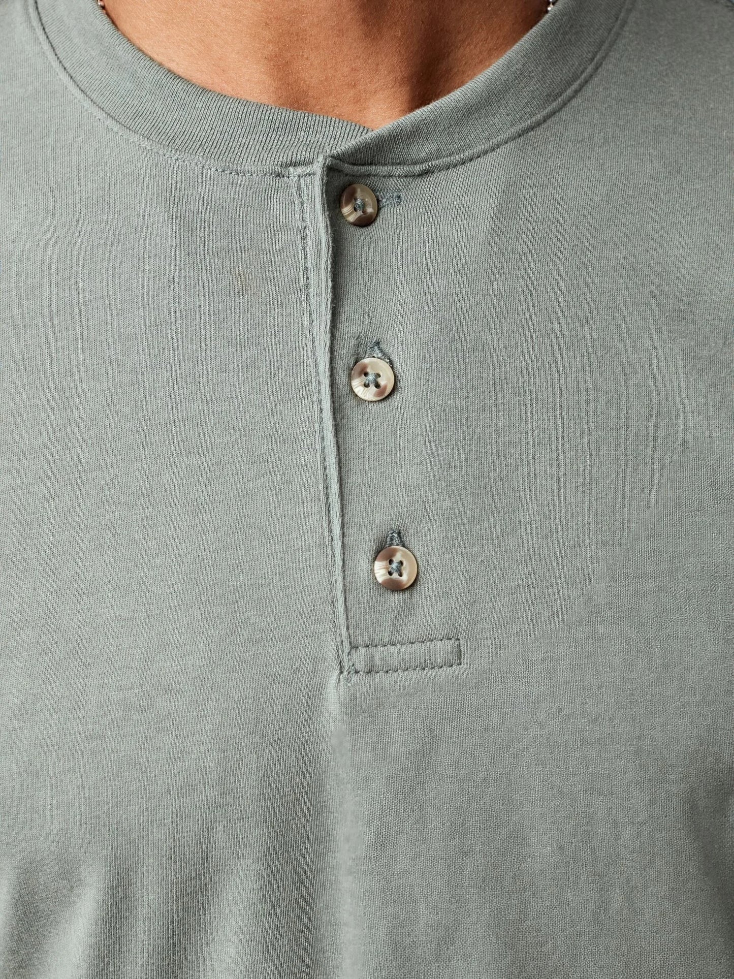 Mercury Green Long Sleeve Henley