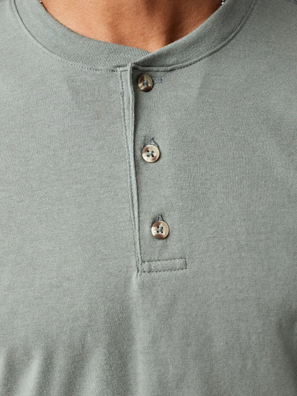 Mercury Green Long Sleeve Henley